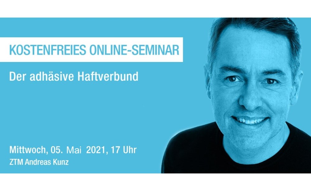 Online-Seminar 5. Mai: „Der adhäsive Haftverbund – Tipps und Tricks rund um die Konditionierung vollkeramischer Restaurationen im Dentallabor!“ Online-Seminar 5. Mai: „Der adhäsive Haftverbund – Tipps und Tricks rund um die Konditionierung vollkeramischer Restaurationen im Dentallabor!“